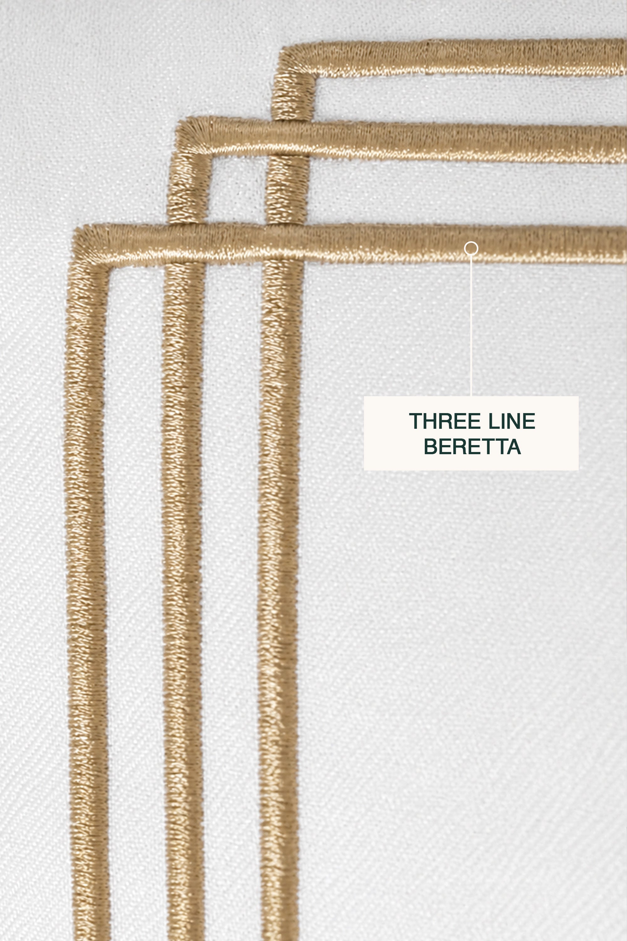 T1000 Luxe White Duvet Cover Set With 3 Line Gold Baretta