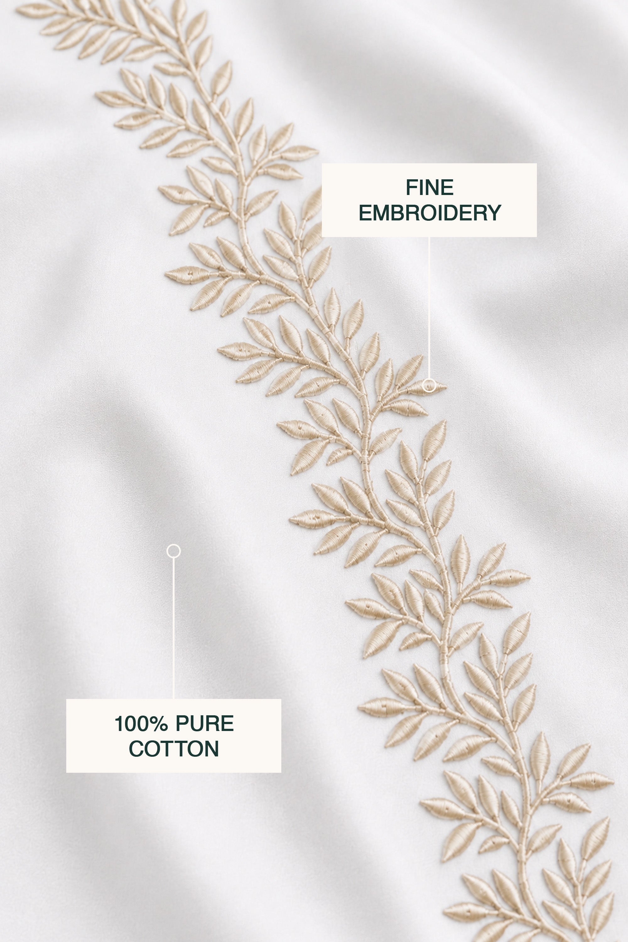T300 Luxe White Embroidered Duvet Cover Set