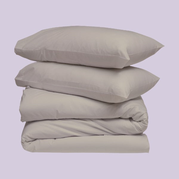 Taupe Solid Duvet Cover Set - THE LINEN COMPANY