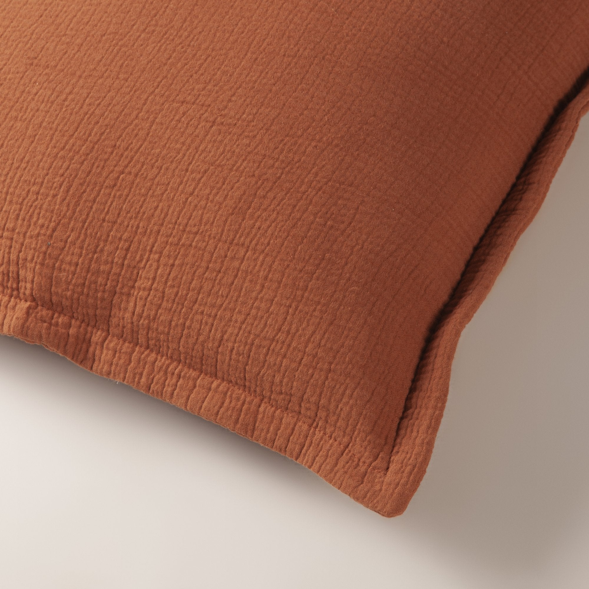 Terracotta Cotton Muslin Cushion Cover - THE LINEN COMPANY