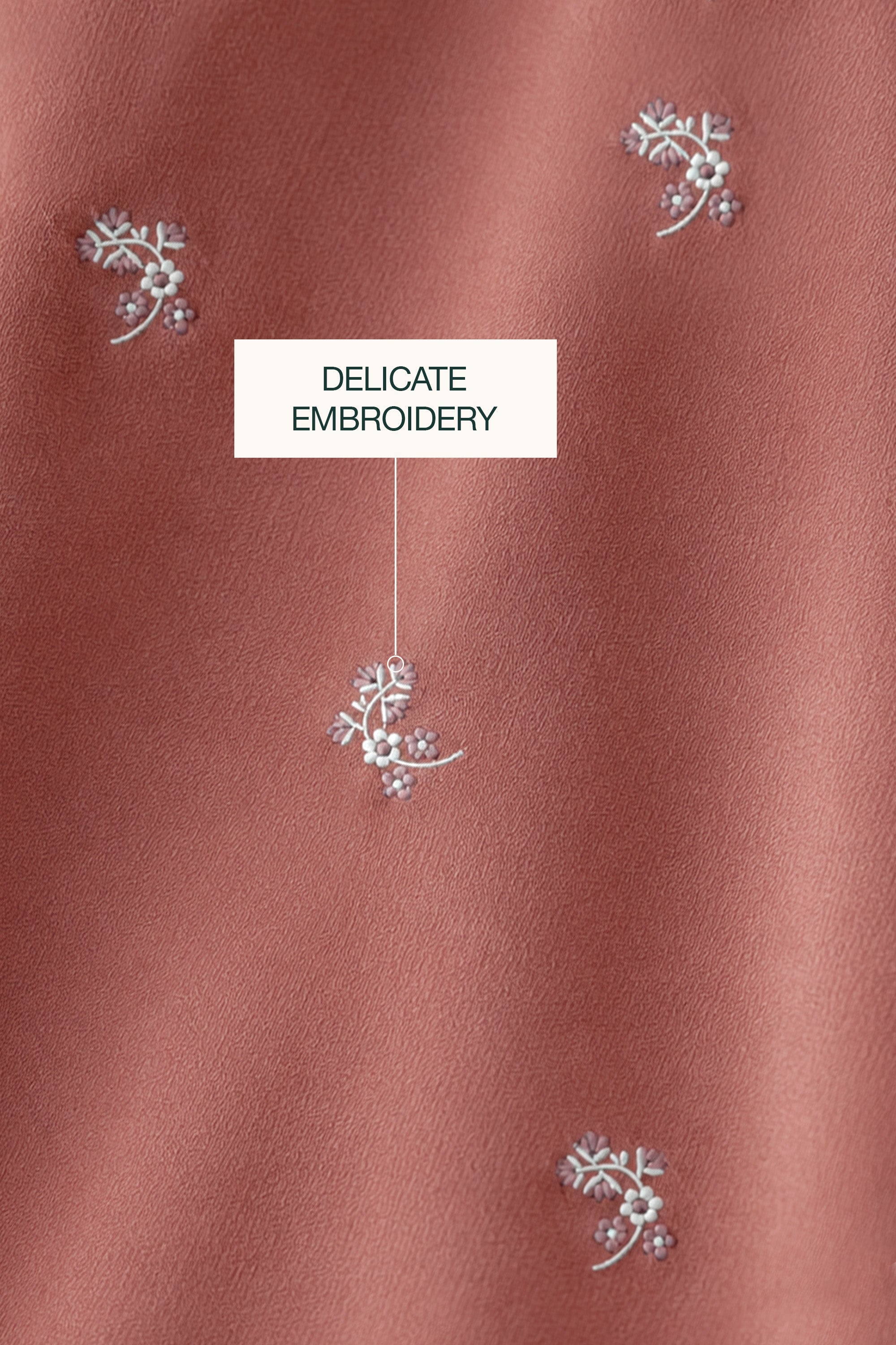 T400 Luxe Terracotta Embroidered Egyptian Cotton Duvet Cover Set