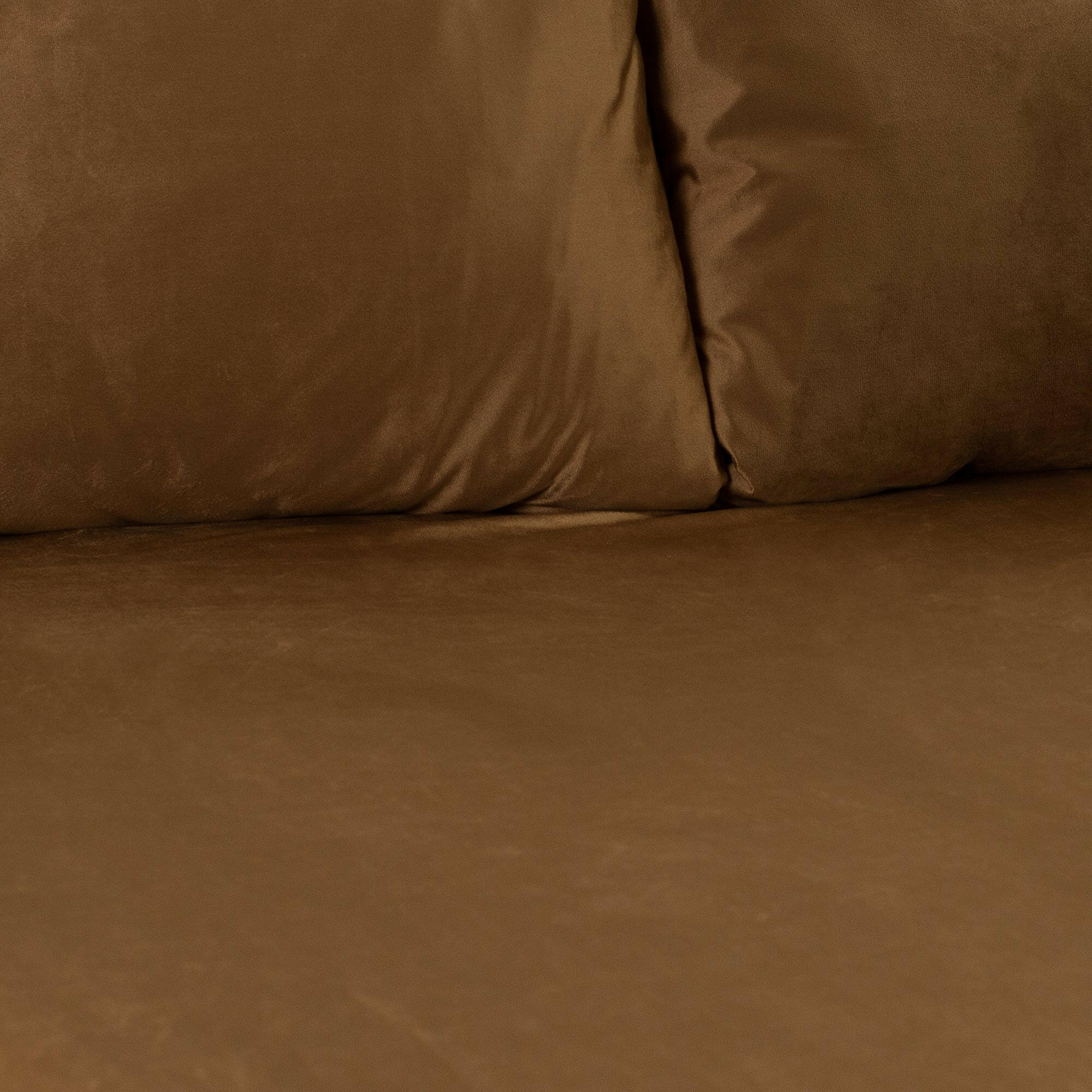 Walnut Brown Velvet Fitted Sheet Set - THE LINEN COMPANY