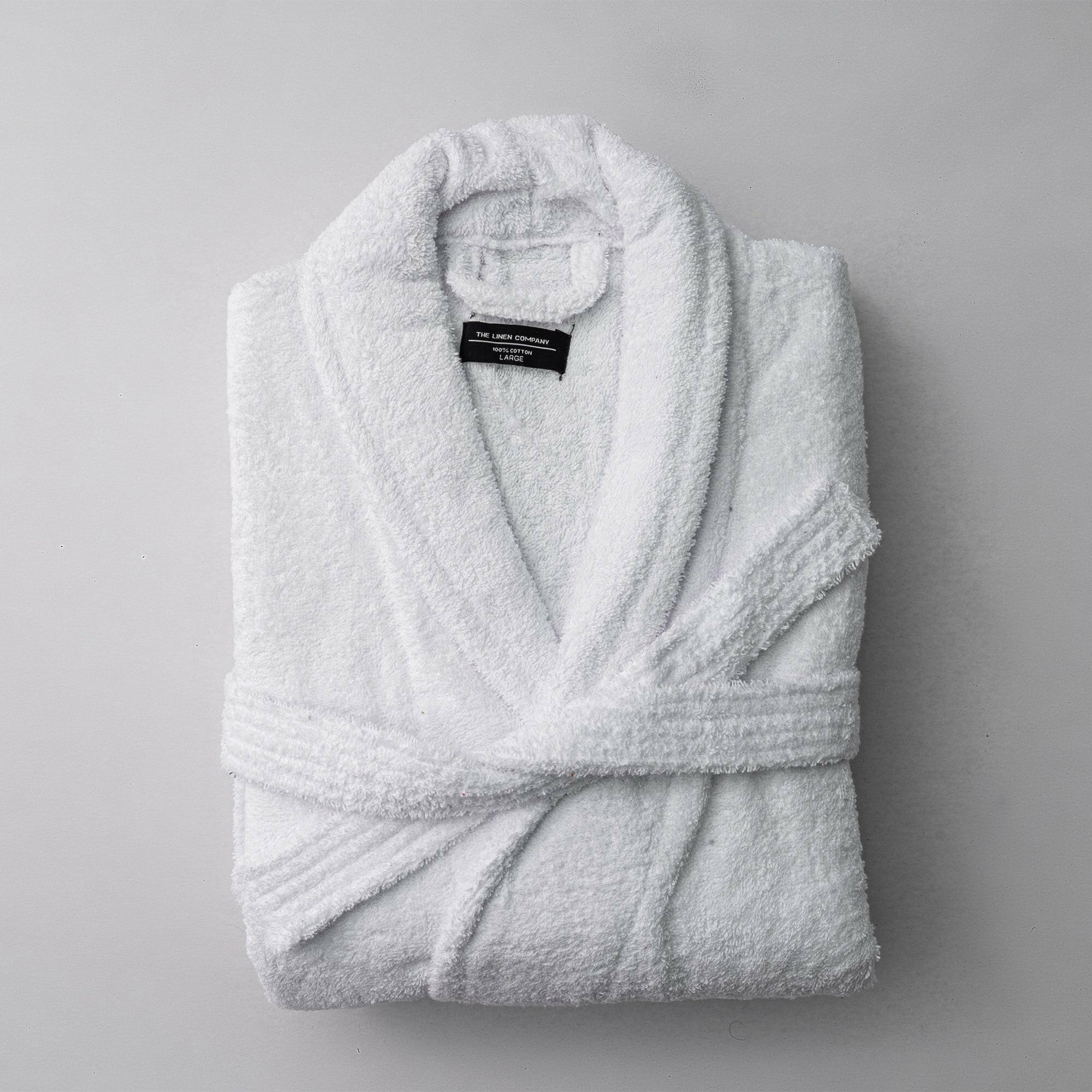 White Collared Bathrobe - THE LINEN COMPANY