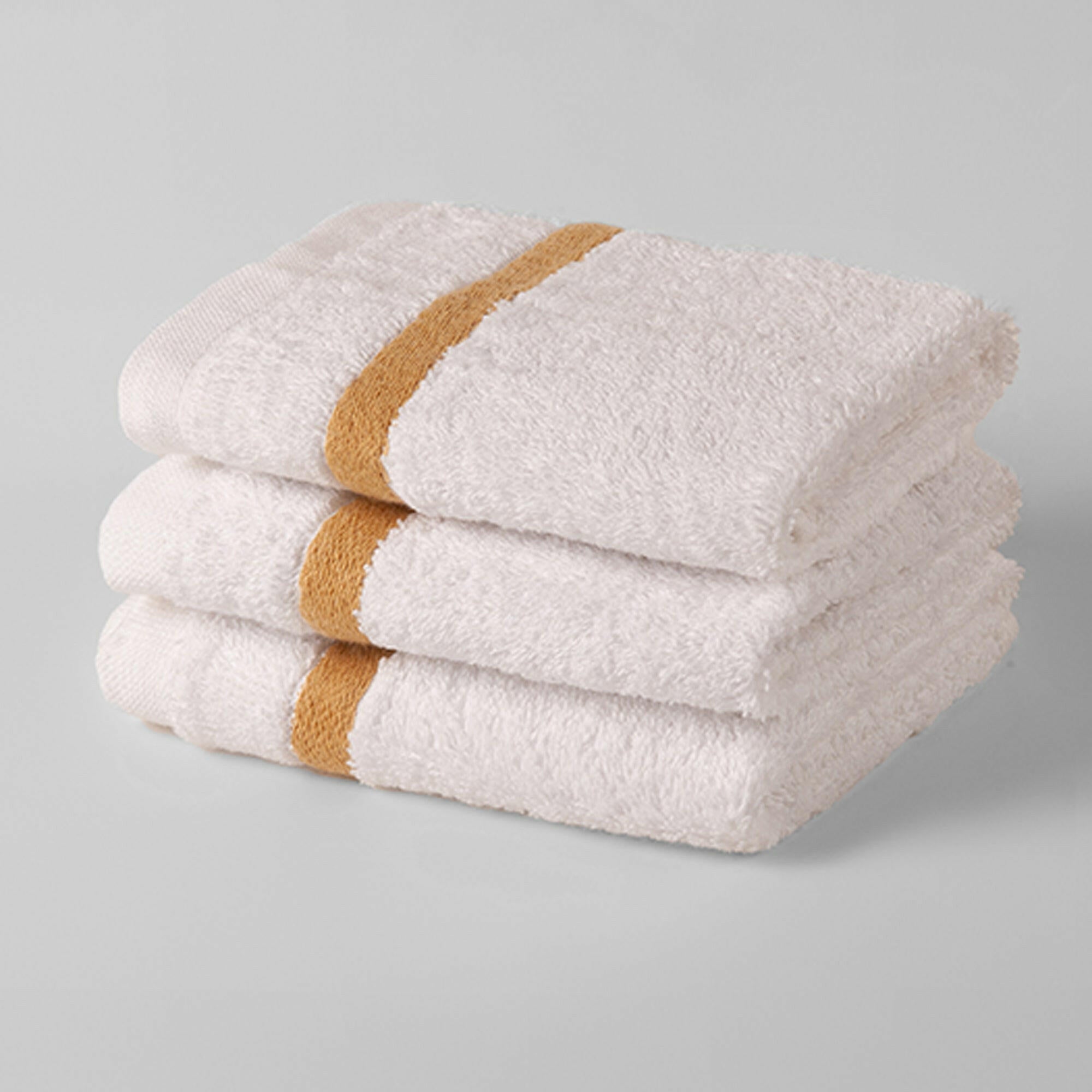 White Double Margin Face Towel - Set of 3 - THE LINEN COMPANY