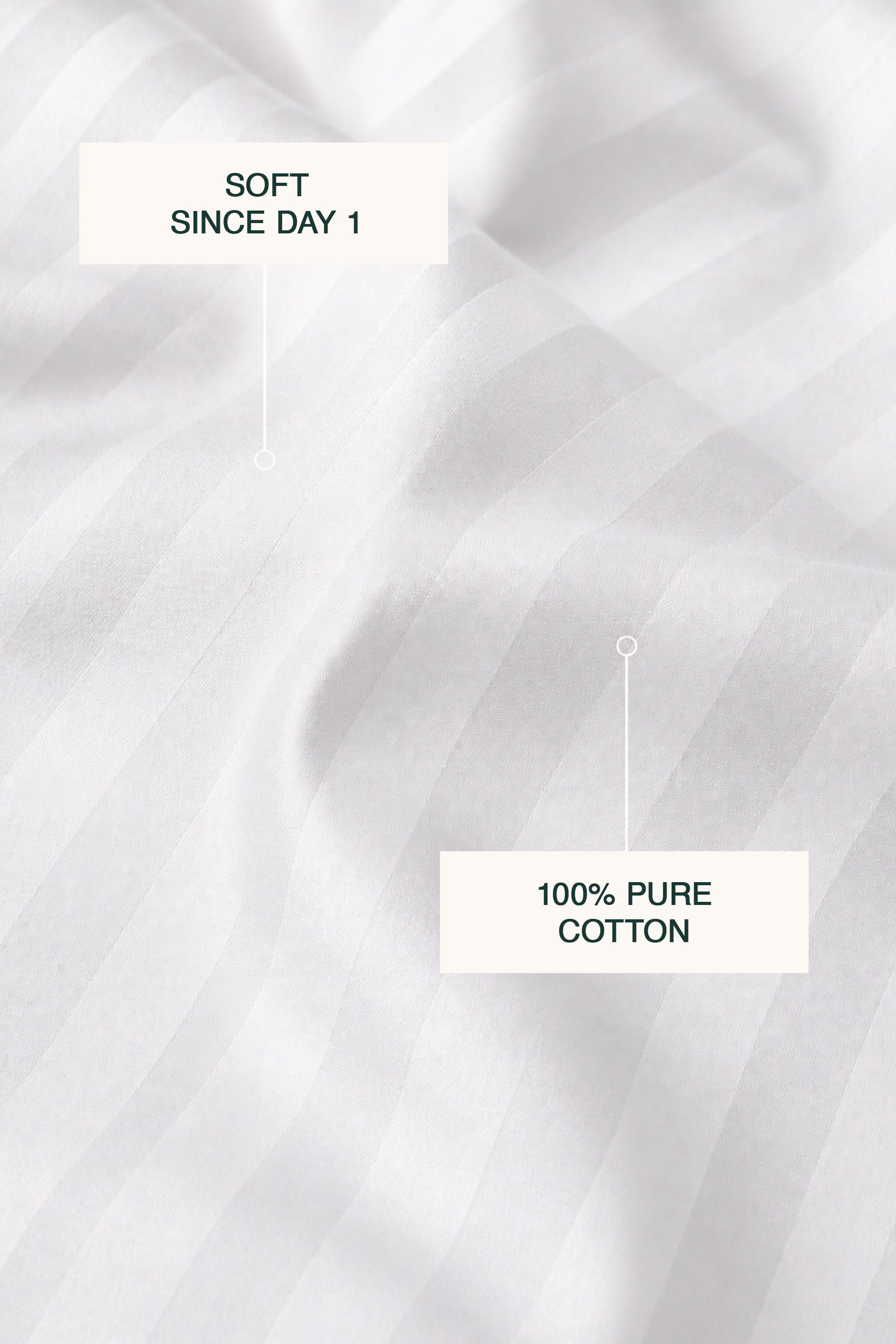 T300 Luxe White Striped Bed Sheet Set